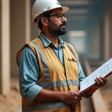 Home construction contractor supervising residential building work in Lucknow